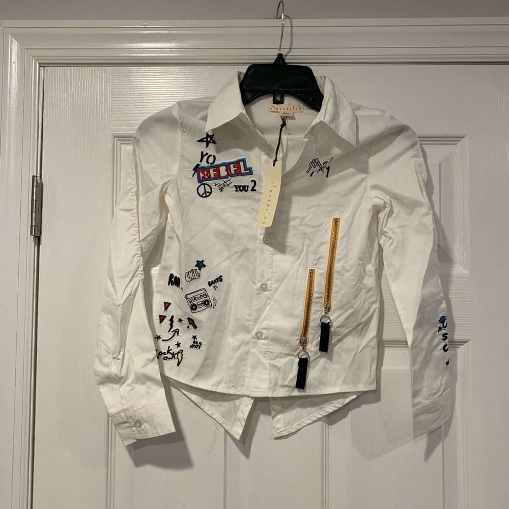 Kinderkind Rebel Patched Long Sleeve Button Down
